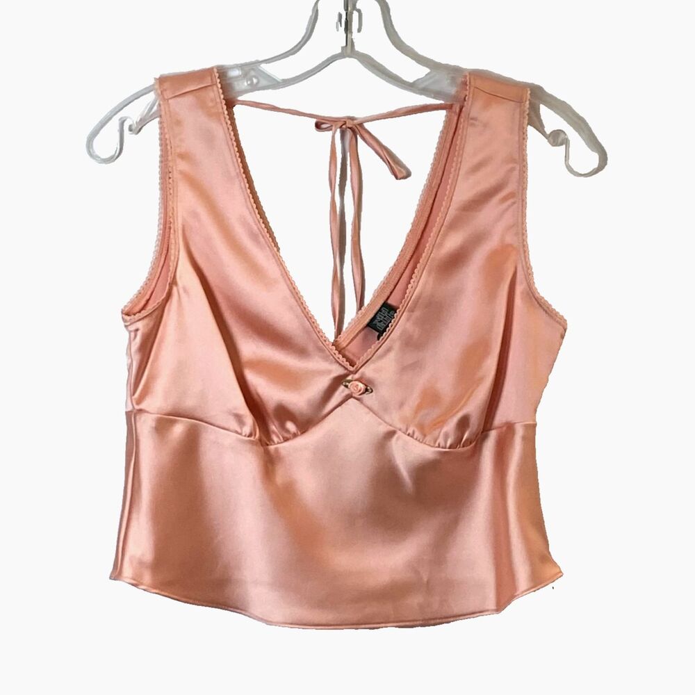 Wild Fable Satin Camisole Top Womens Size Small Peach | Orange Side Zip NWT